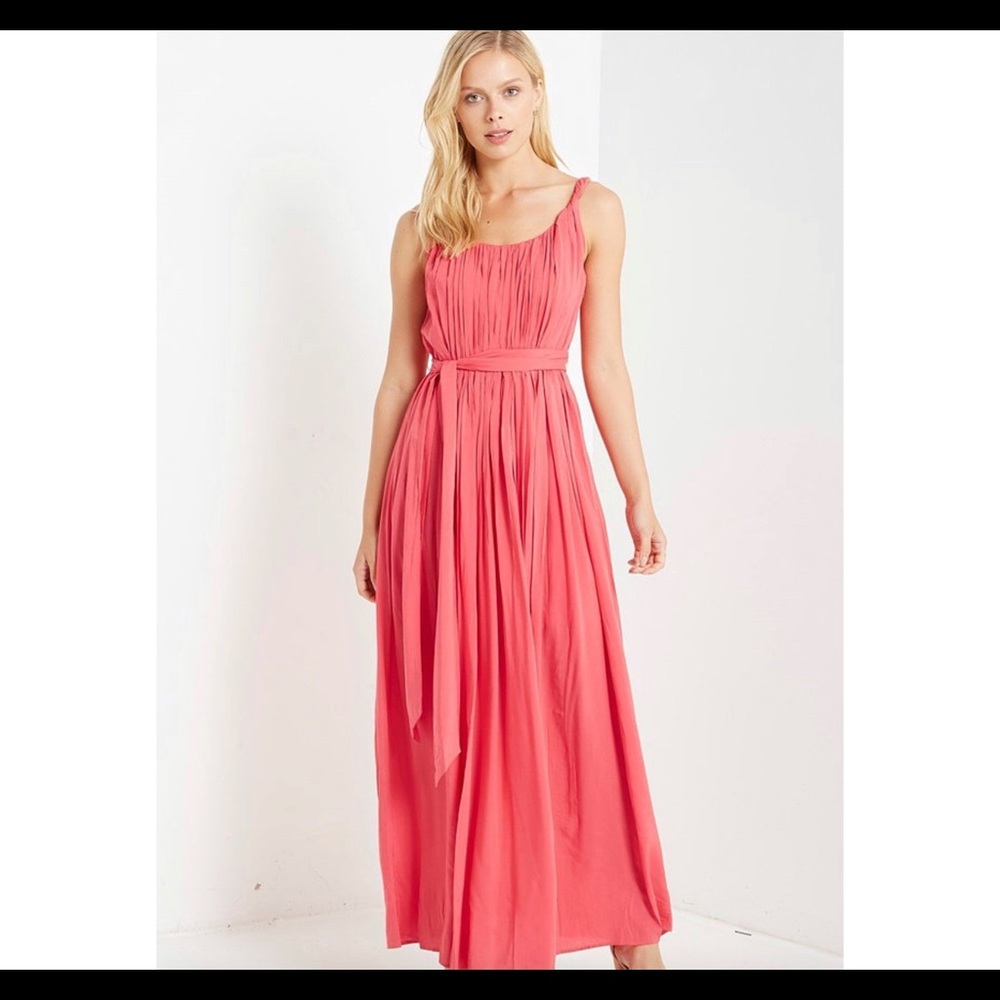 Coral Pleated Maxi Dress - Picture 5 of 7